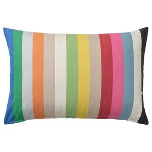 2 Multicolor Striped Decorative Pillow - Bright Rainbow Accent